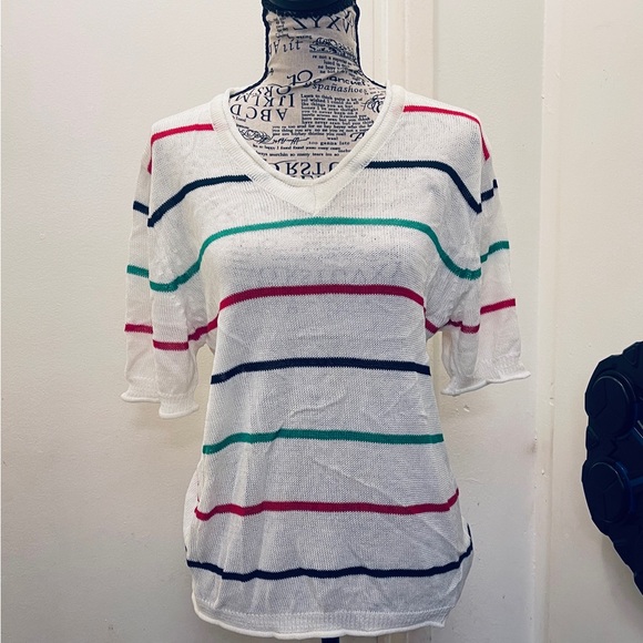 POL Tops - POL Gray and Red Boxy Short Sleeve Tee